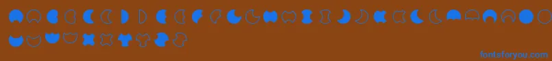 フォントMoon2.0 – 茶色の背景に青い文字
