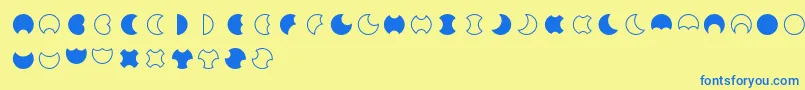 フォントMoon2.0 – 青い文字が黄色の背景にあります。