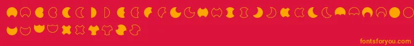 Weitere Informationen zur Moon2.0-Schriftart Moon2.0-Schriftart – Orangefarbene Schriften auf rotem Hintergrund