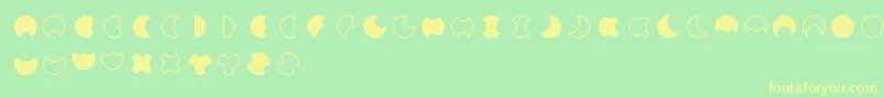 Moon2.0-fontti – keltaiset fontit vihreällä taustalla