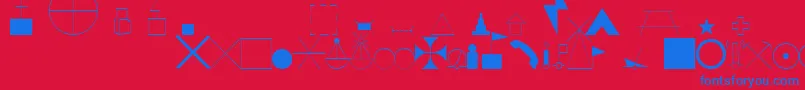 Fonte EsriIglFont25 – fontes azuis em um fundo vermelho