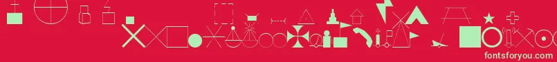 EsriIglFont25 Font – Green Fonts on Red Background
