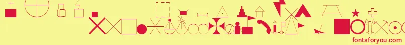 EsriIglFont25 Font – Red Fonts on Yellow Background