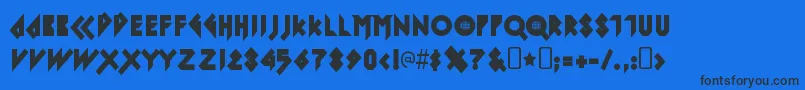 IomanoidBack-fontti – mustat fontit sinisellä taustalla