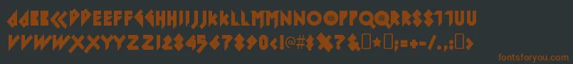 IomanoidBack-fontti – ruskeat fontit mustalla taustalla