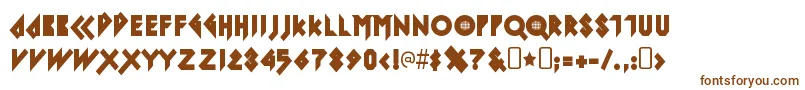 IomanoidBack-fontti – ruskeat fontit valkoisella taustalla