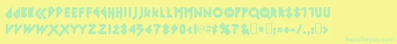 IomanoidBack Font – Green Fonts on Yellow Background