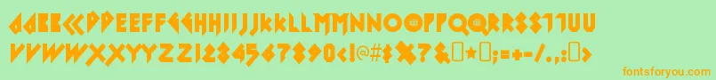 IomanoidBack Font – Orange Fonts on Green Background