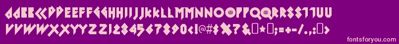 IomanoidBack Font – Pink Fonts on Purple Background