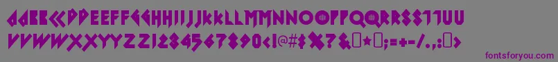 IomanoidBack-fontti – violetit fontit harmaalla taustalla