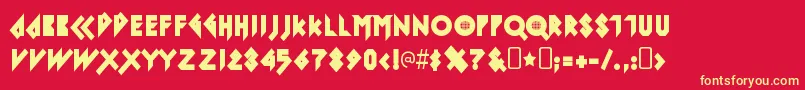 IomanoidBack Font – Yellow Fonts on Red Background