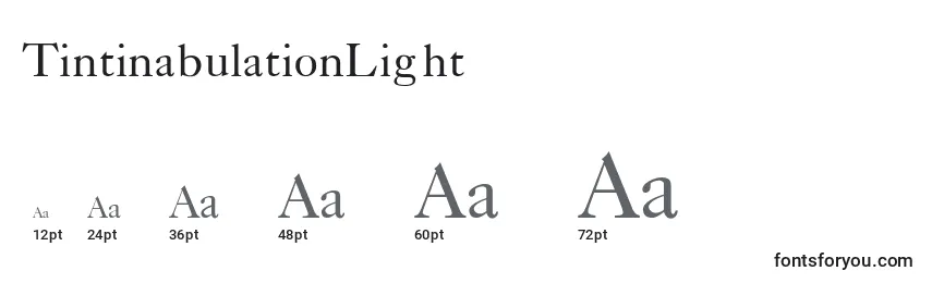 Размеры шрифта TintinabulationLight