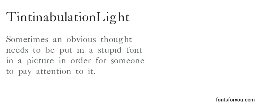 Review of the TintinabulationLight Font