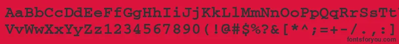 フォントCouriermgttBold – 赤い背景に黒い文字