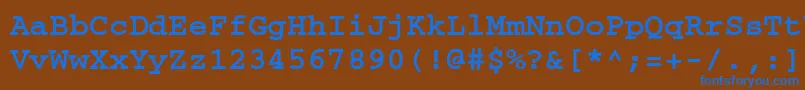 フォントCouriermgttBold – 茶色の背景に青い文字