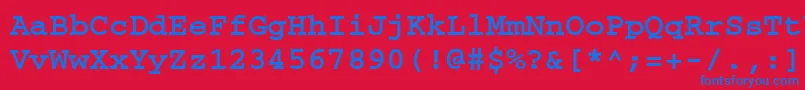 CouriermgttBold Font – Blue Fonts on Red Background