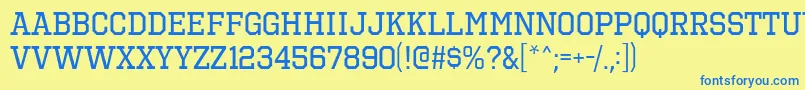 OctinSportsRg Font – Blue Fonts on Yellow Background