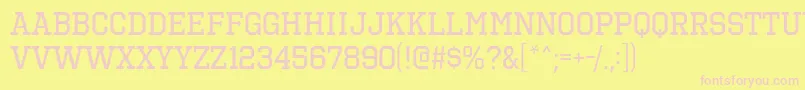 OctinSportsRg Font – Pink Fonts on Yellow Background