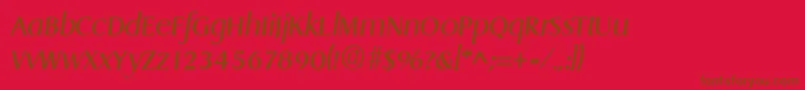 DragonItalic-fontti – ruskeat fontit punaisella taustalla