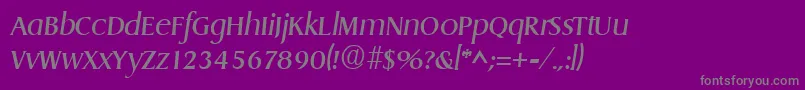 DragonItalic-fontti – harmaat kirjasimet violetilla taustalla
