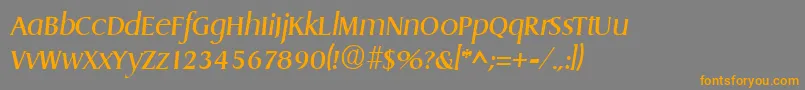 フォントDragonItalic – オレンジの文字は灰色の背景にあります。