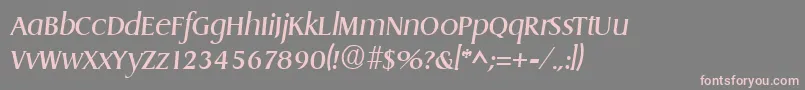 Fonte DragonItalic – fontes rosa em um fundo cinza