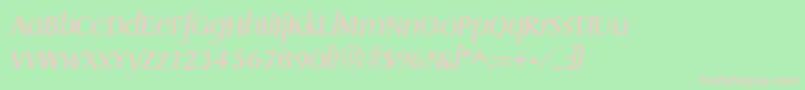 Fonte DragonItalic – fontes rosa em um fundo verde