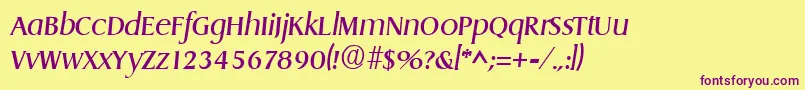 fuente DragonItalic – Fuentes Moradas Sobre Fondo Amarillo