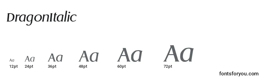DragonItalic Font Sizes