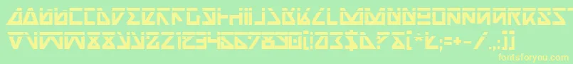 NickTurboBoldLaser-fontti – keltaiset fontit vihreällä taustalla