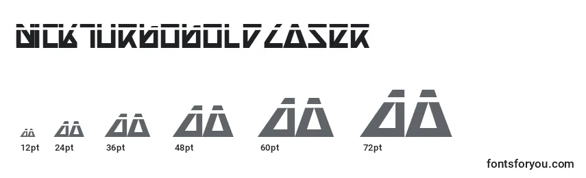 NickTurboBoldLaser Font Sizes