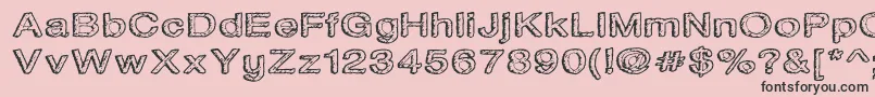 Weitere Informationen zur Waterontheoil-Schriftart Waterontheoil-Schriftart – Schwarze Schriften auf rosa Hintergrund