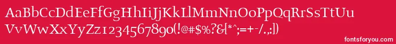 OldstyleRegular Font – White Fonts on Red Background