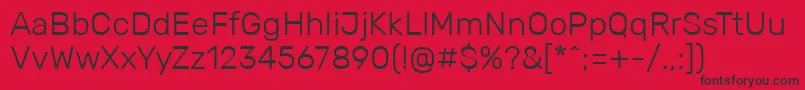 Czcionka RubikLight – czarne czcionki na czerwonym tle