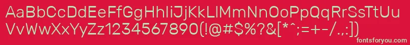 RubikLight Font – Green Fonts on Red Background