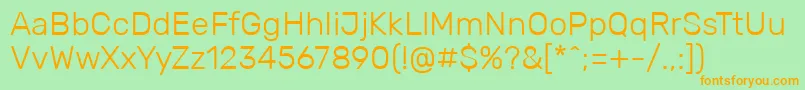RubikLight-Schriftart – Orangefarbene Schriften auf grünem Hintergrund