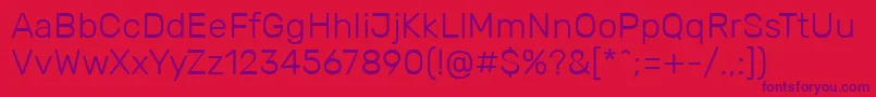 Fonte RubikLight – fontes roxas em um fundo vermelho
