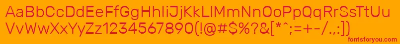 RubikLight Font – Red Fonts on Orange Background