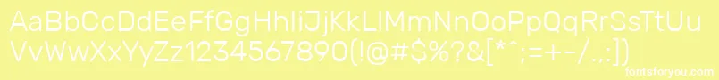 フォントRubikLight – 黄色い背景に白い文字