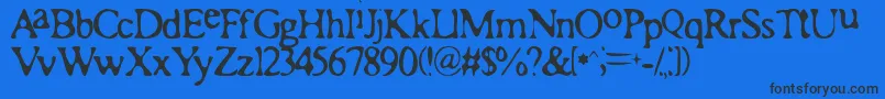 RomanAcid Font – Black Fonts on Blue Background