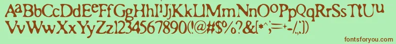 RomanAcid Font – Brown Fonts on Green Background