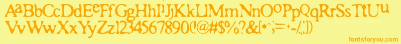 RomanAcid Font – Orange Fonts on Yellow Background