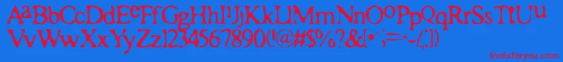 フォントRomanAcid – 赤い文字の青い背景