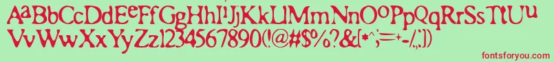 RomanAcid Font – Red Fonts on Green Background