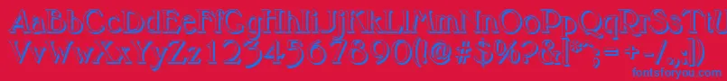 MelbourneshadowRegular Font – Blue Fonts on Red Background