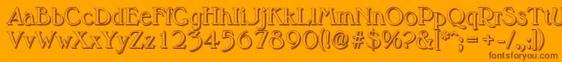 MelbourneshadowRegular Font – Brown Fonts on Orange Background