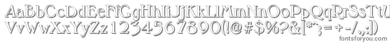 MelbourneshadowRegular-fontti – harmaat kirjasimet valkoisella taustalla