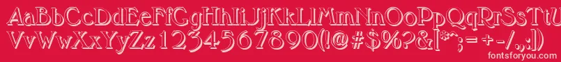 MelbourneshadowRegular Font – Pink Fonts on Red Background