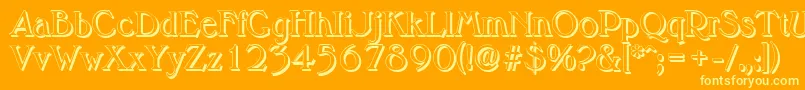 MelbourneshadowRegular Font – Yellow Fonts on Orange Background