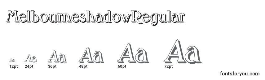 Размеры шрифта MelbourneshadowRegular